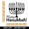 Happy Hanukkah with Menorah Square Rubber Stamp for Stamping Crafting